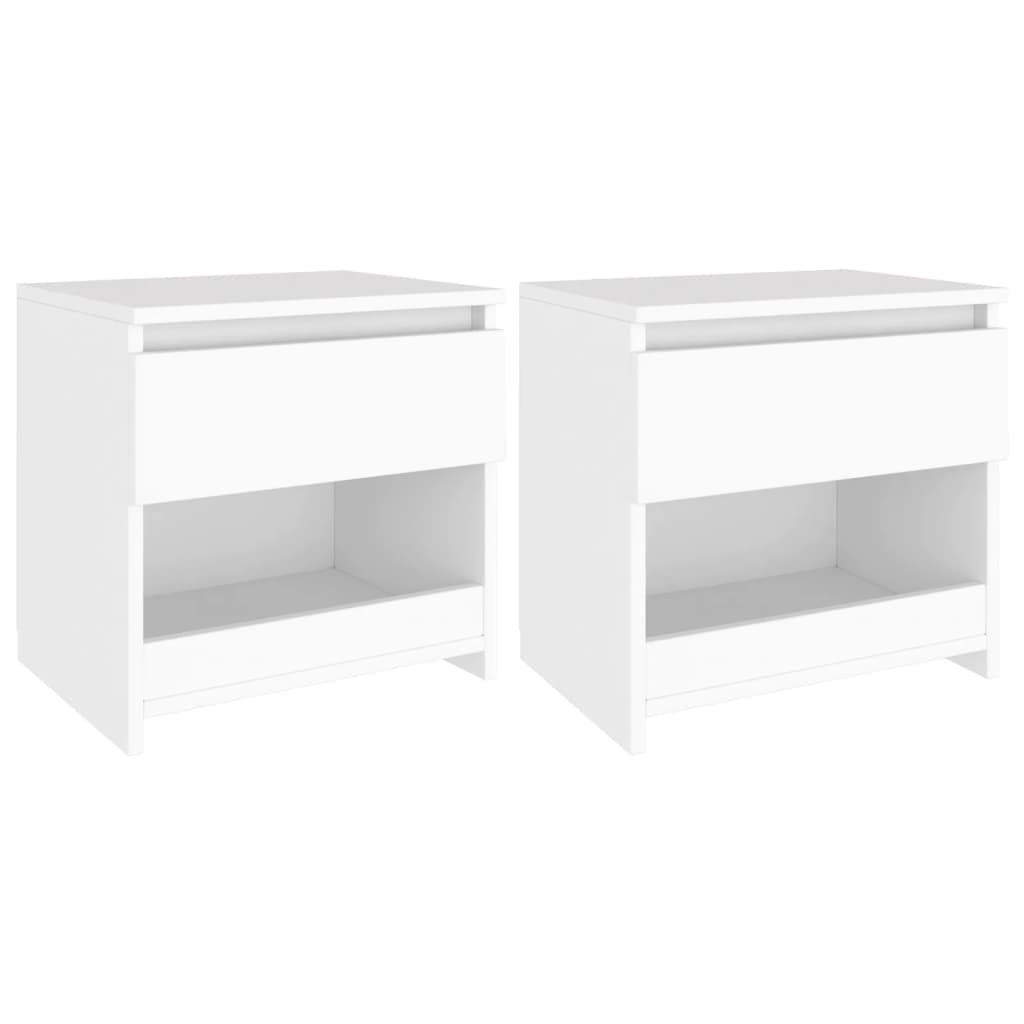 Bedside tables 2 pcs 40x30x39 cm wood derivatives white