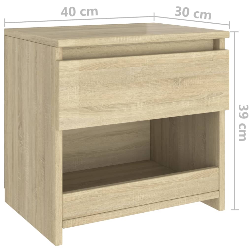 Bedside table 40x30x39 cm plywood Sonoma oak