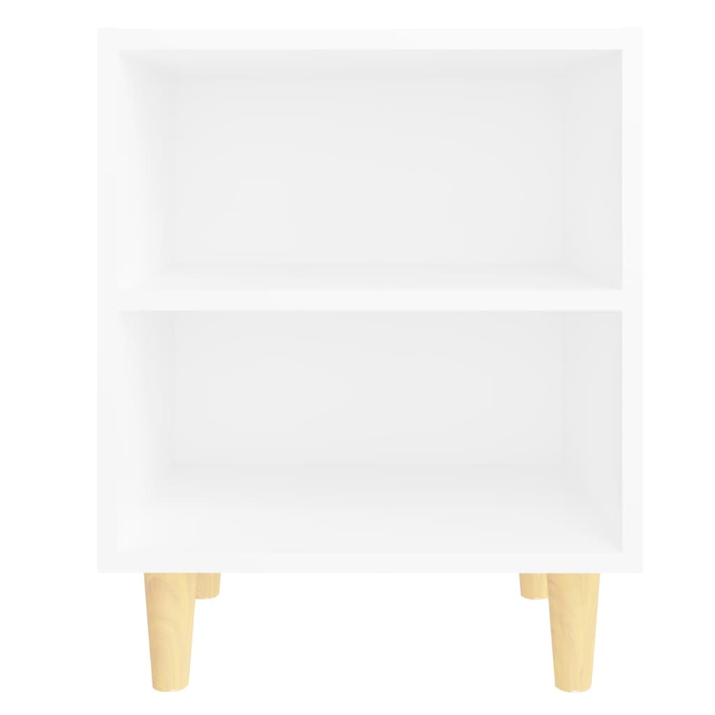 Bedside table with solid wood legs 40x30x50cm white