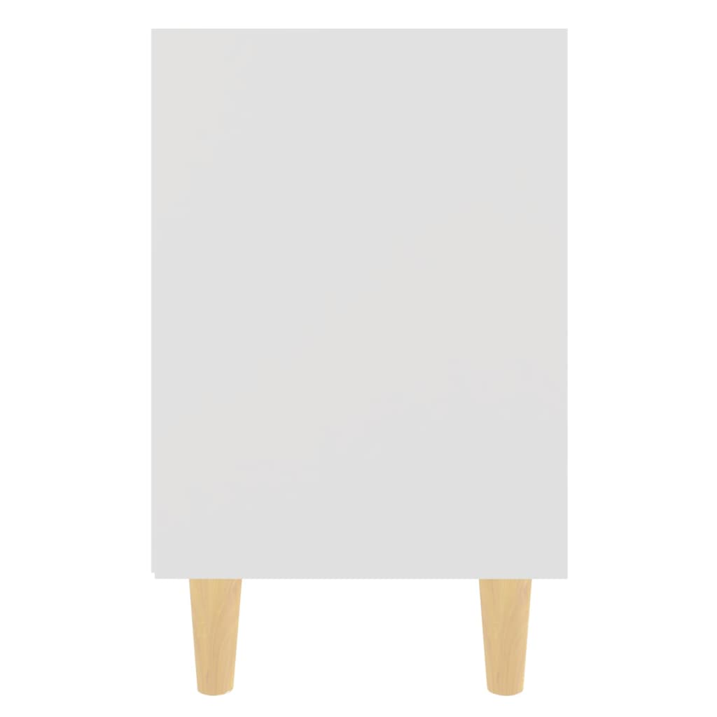Bedside table with solid wood legs 40x30x50cm white