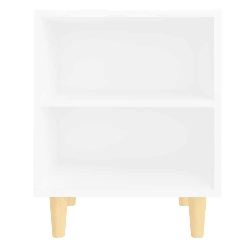 Bedside tables solid wood legs 2pcs 40x30x50cm white