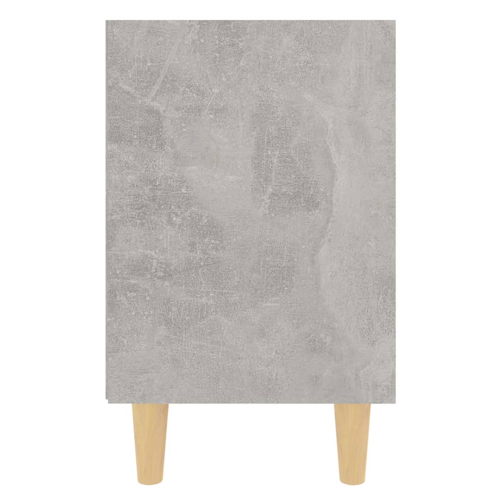 Bedside table with solid wood legs 40x30x50cm grey cement.
