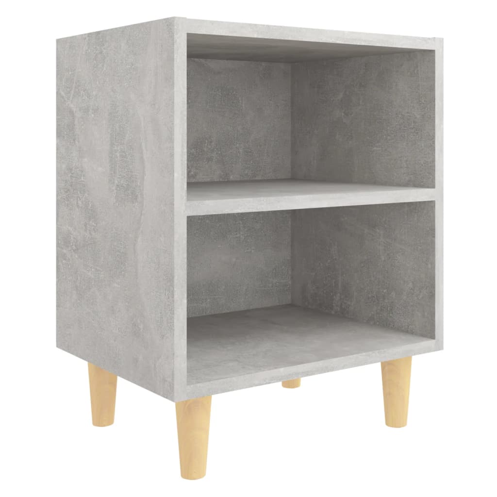 Bedside tables with solid wood legs 2pcs 40x30x50cm grey cim.