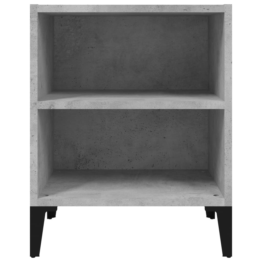 Mesa de cabeceira c/ pernas em metal 40x30x50 cm cinza cimento