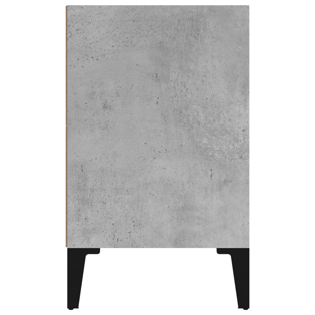 Mesa de cabeceira c/ pernas em metal 40x30x50 cm cinza cimento