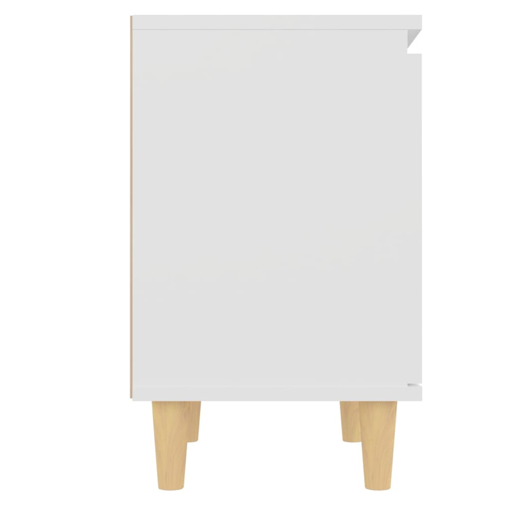 Mesa de cabeceira c/ pernas em madeira maciça 40x30x50cm branco