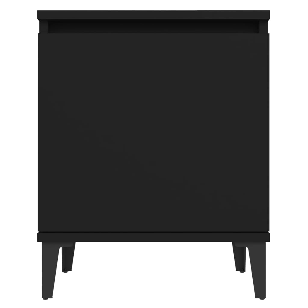 Mesa de cabeceira c/ pernas em metal 40x30x50 cm preto