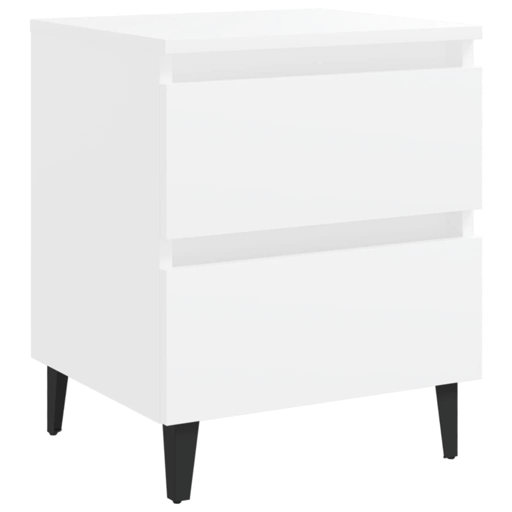 Bedside tables 2 pcs 40x35x50cm wood derivatives white