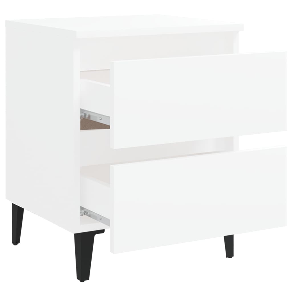 Bedside tables 2 pcs 40x35x50cm wood derivatives white