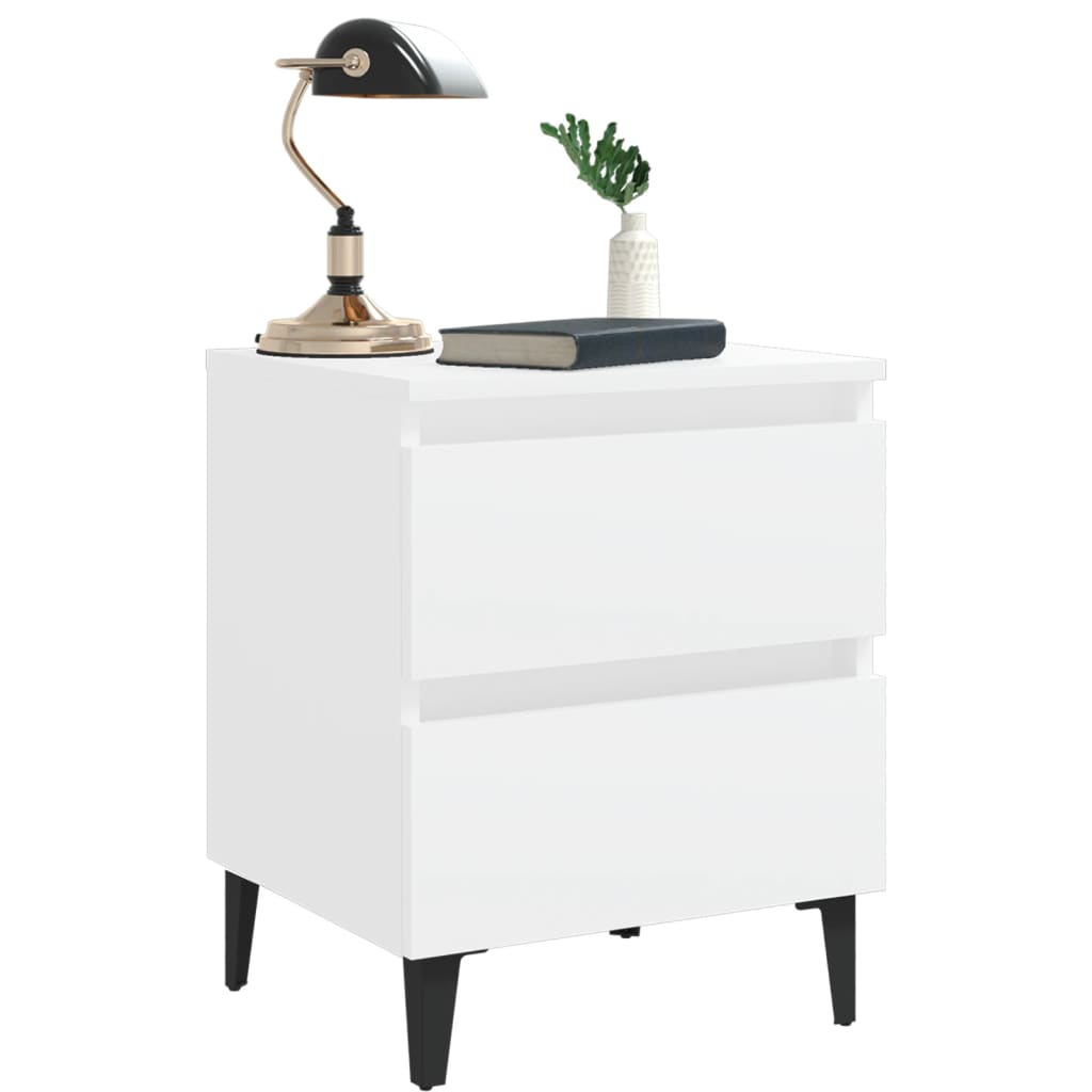 Bedside tables 2 pcs 40x35x50cm wood derivatives white
