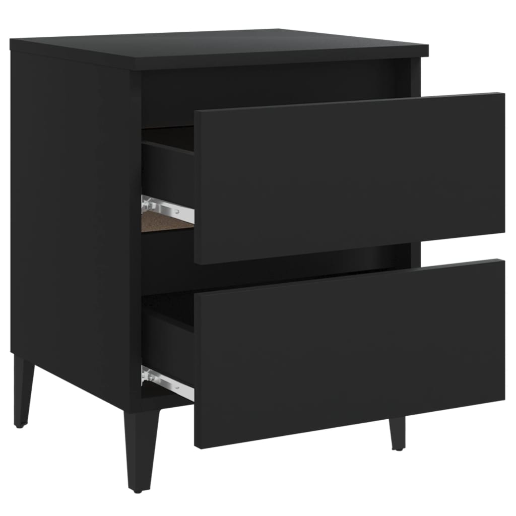 Bedside table 40x35x50 cm black wood derivatives
