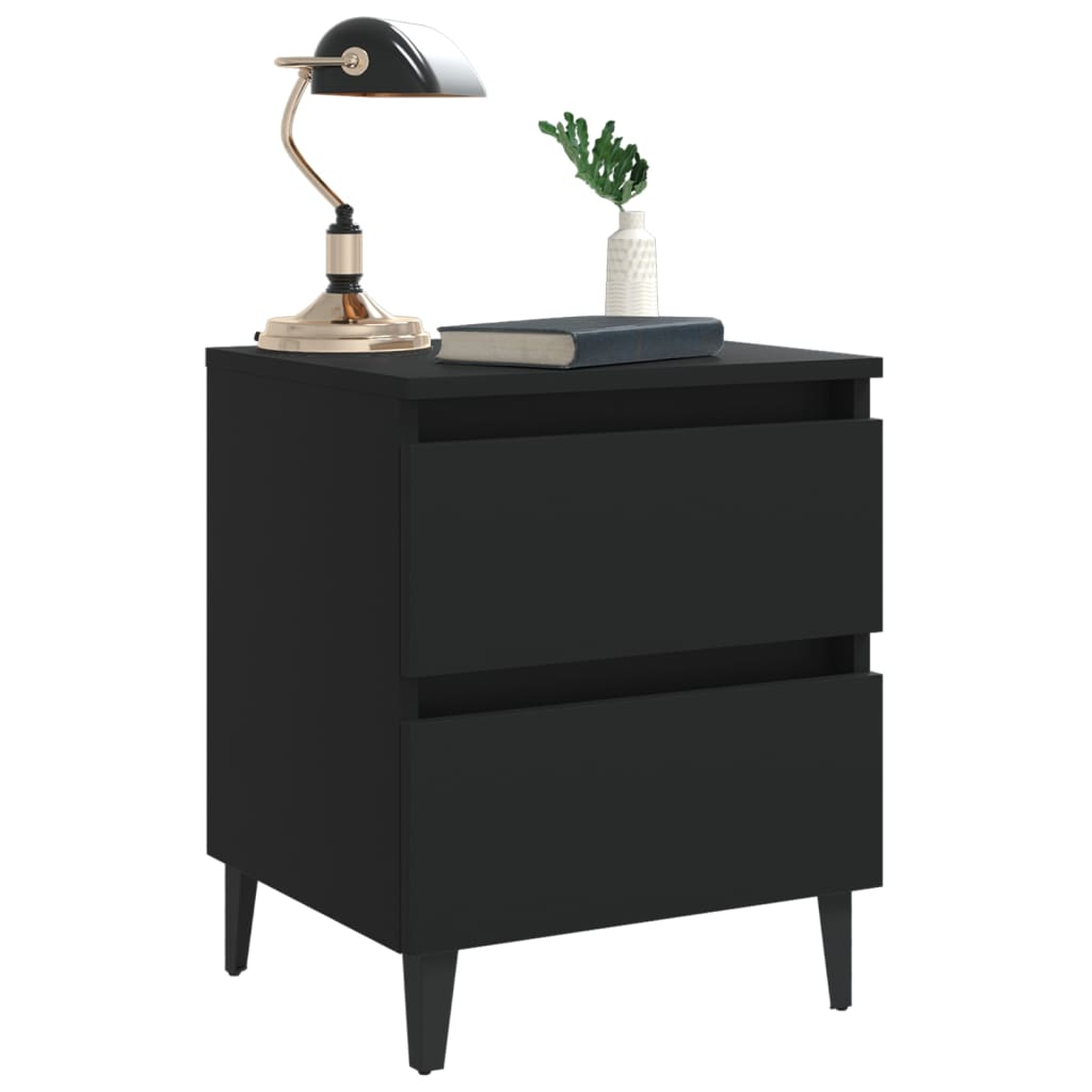 Bedside table 40x35x50 cm black wood derivatives