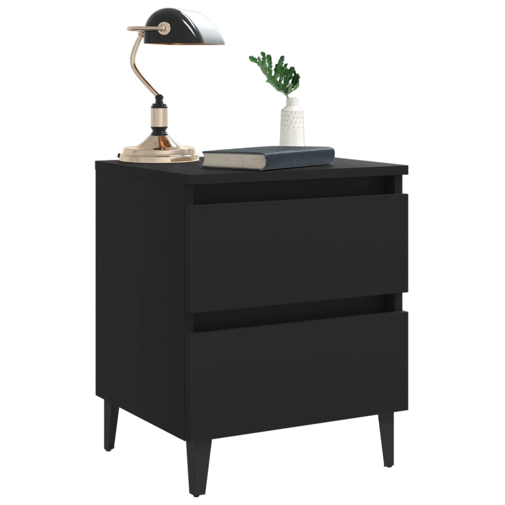 Bedside tables 2 pcs 40x35x50 cm wood derivatives black