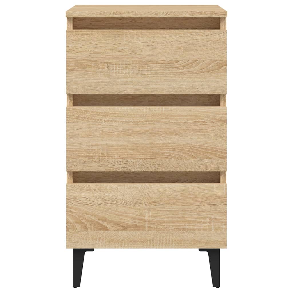 Bedside table with metal legs 40x35x69cm Sonoma oak