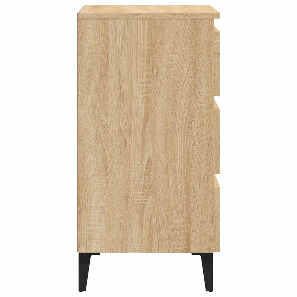 Bedside table with metal legs 40x35x69cm Sonoma oak