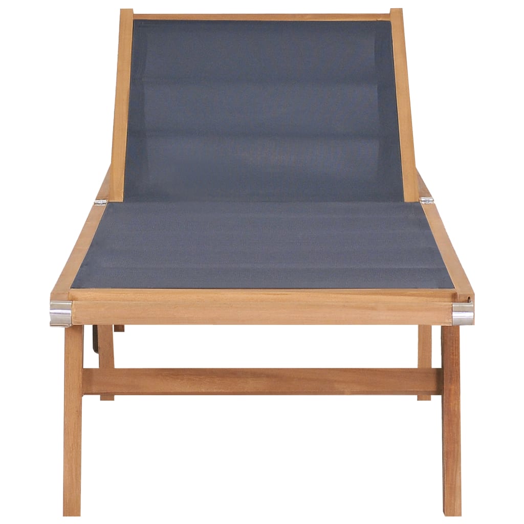 Folding sun loungers with wheels 2 pcs solid teak/textilene
