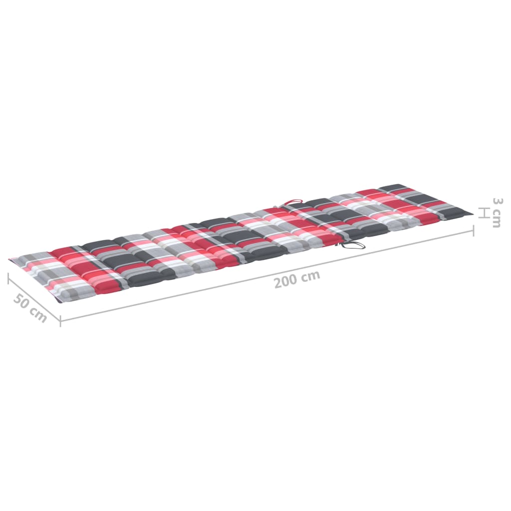 Espreguiçadeiras com mesa e almofadão 2 pcs teca maciça