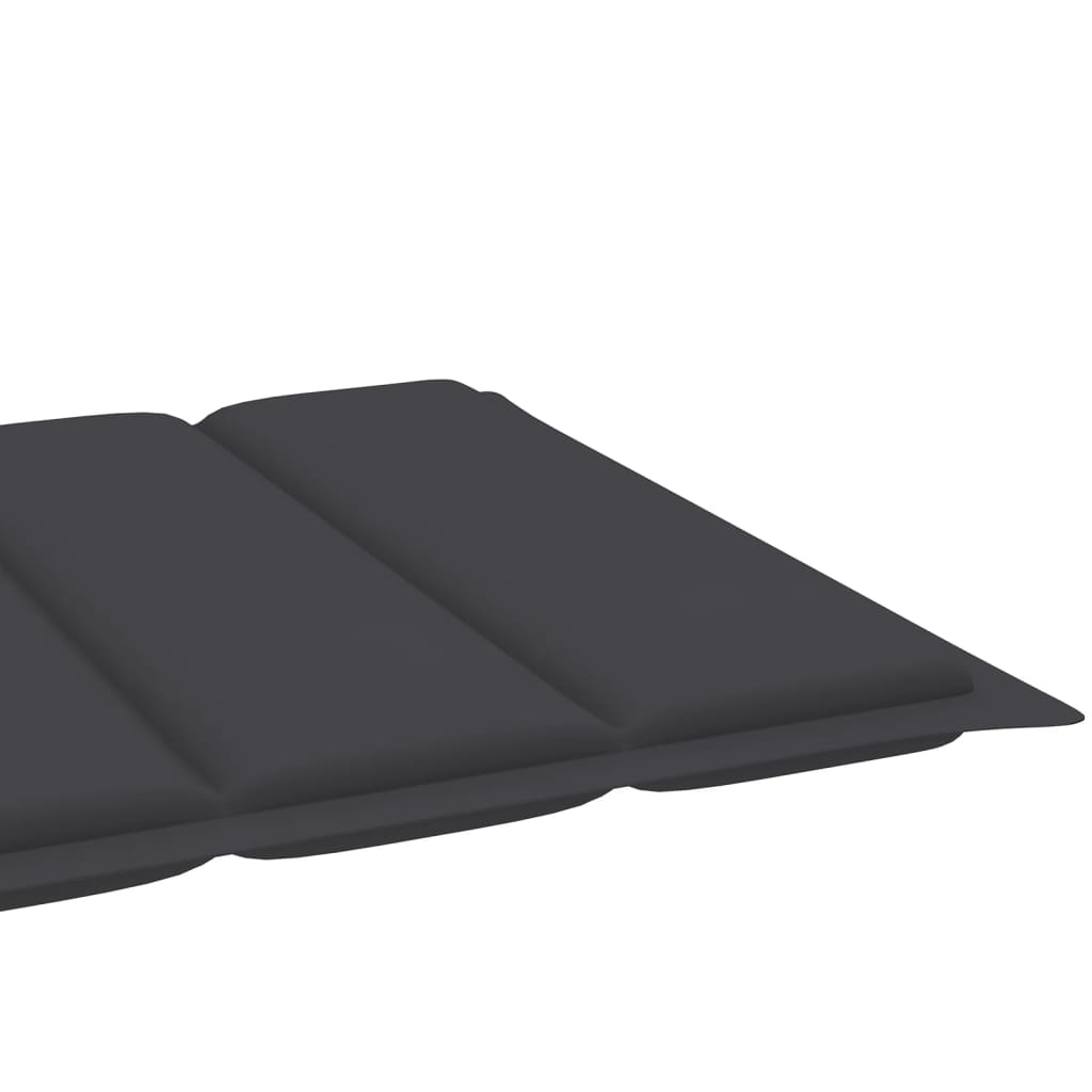 2 pcs sun loungers with anthracite cushion solid teak