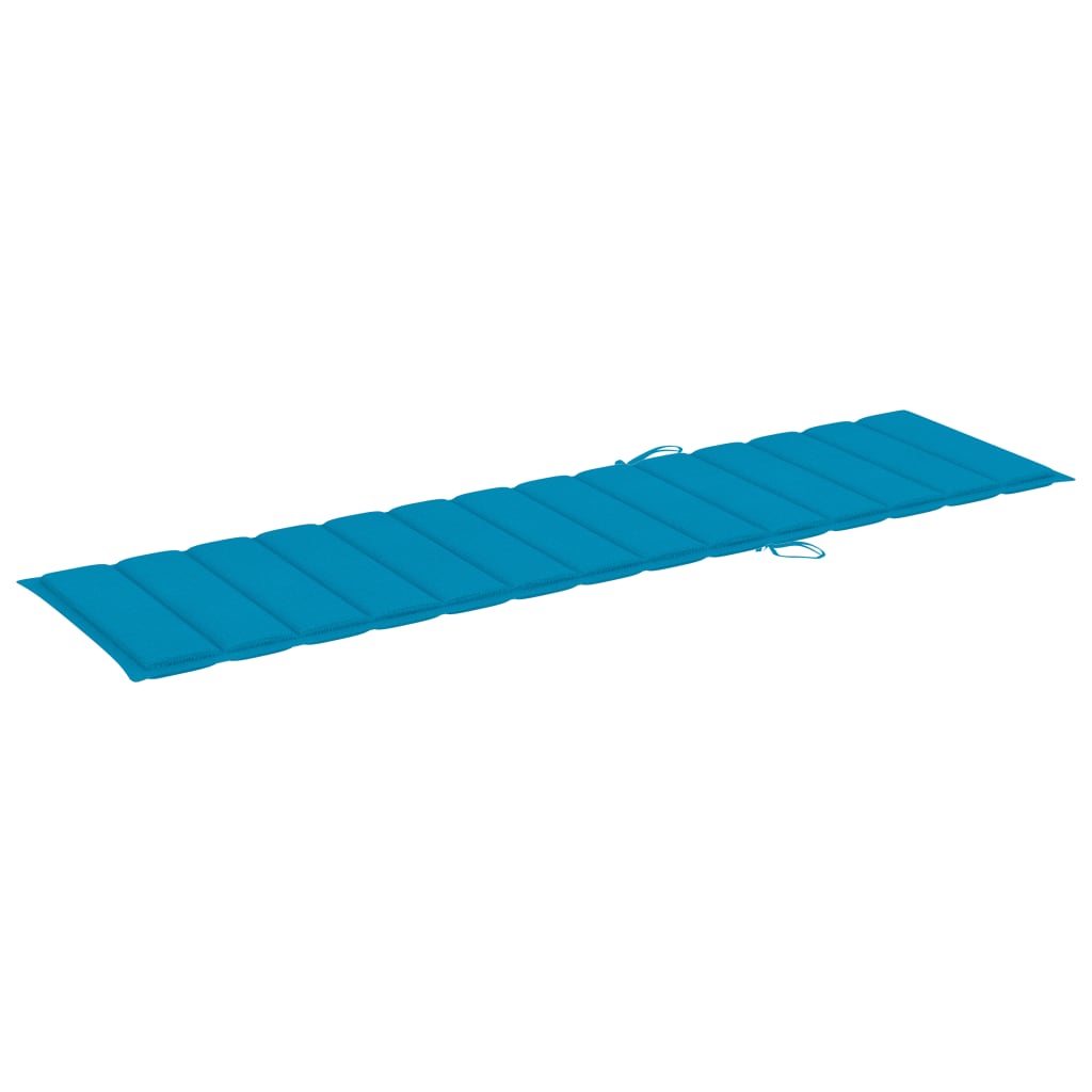 Espreguiçadeiras 2 pcs com almofadão azul teca maciça