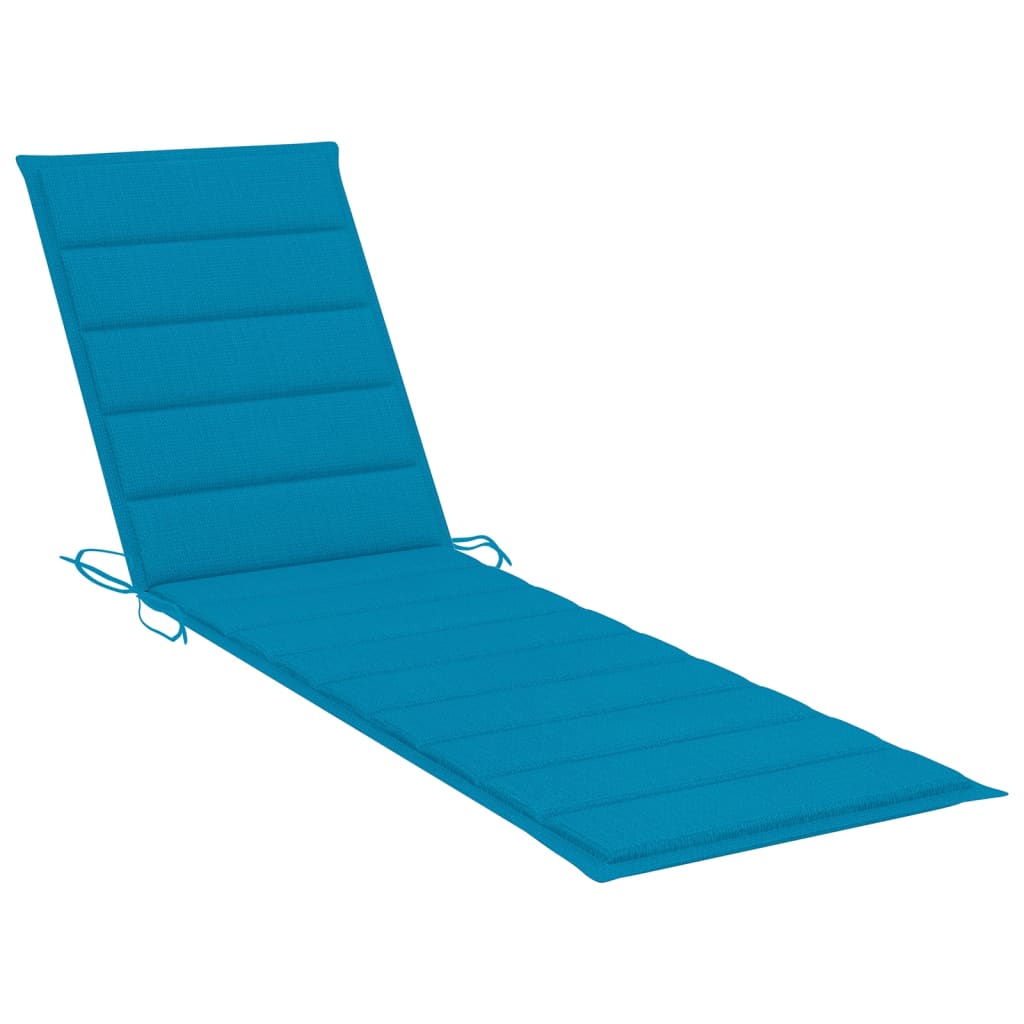 Espreguiçadeiras 2 pcs com almofadão azul teca maciça
