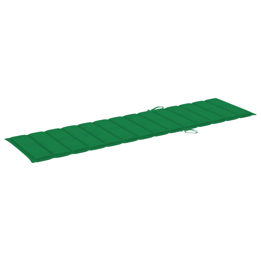 Espreguiçadeiras 2 pcs com almofadão verde teca maciça