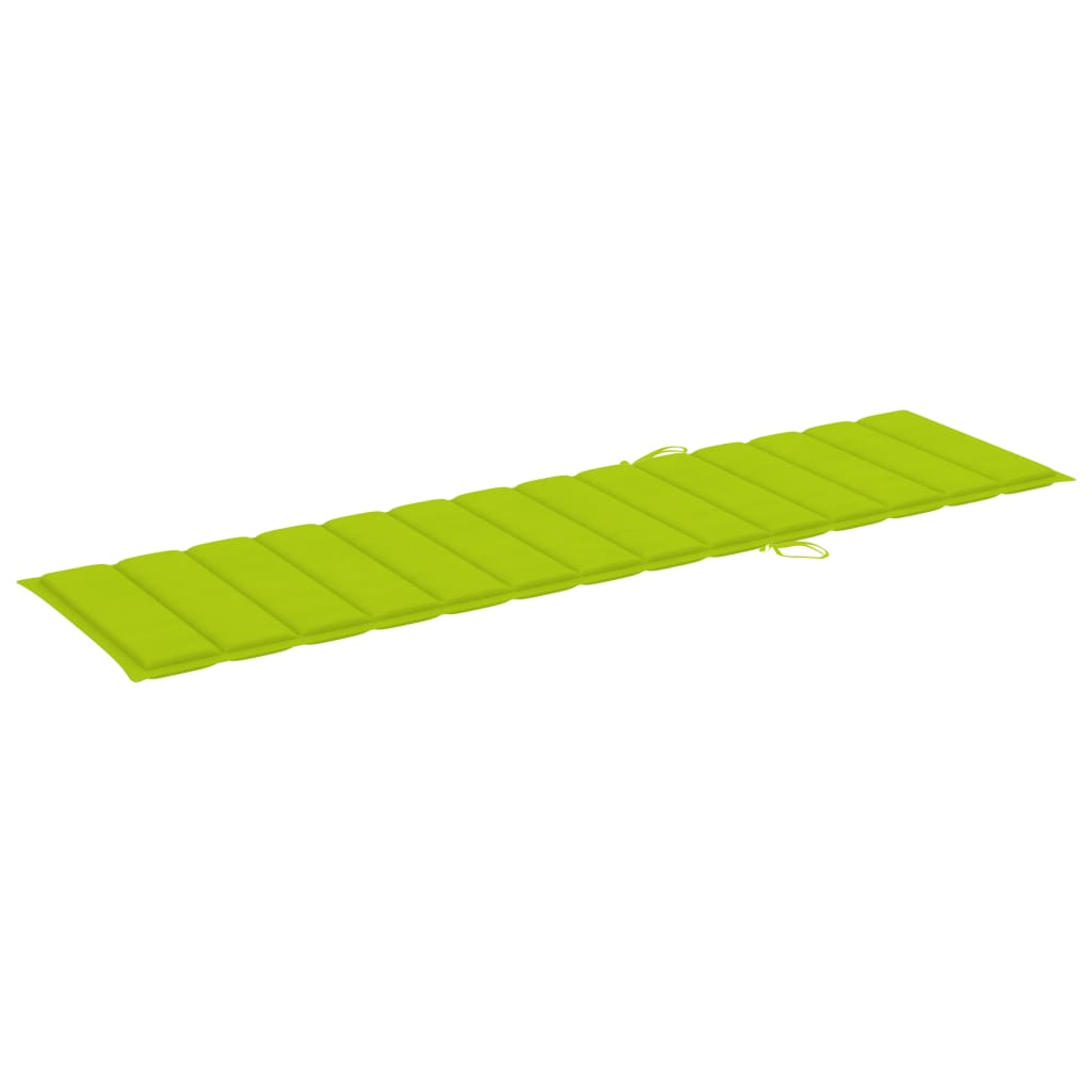 2 pcs sun loungers with glossy green cushion solid teak