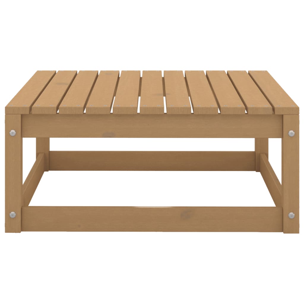 10 pcs conjunto lounge de jardim pinho maciço castanho mel