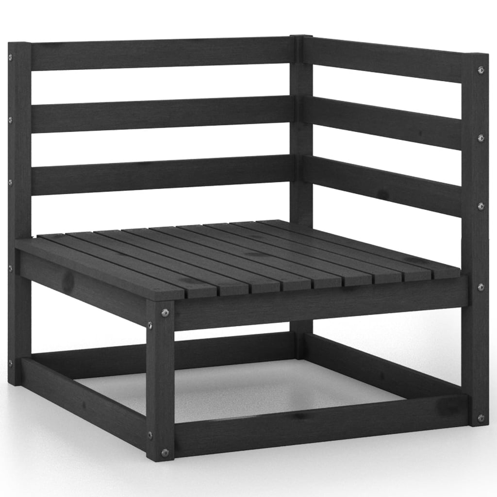 10 pcs conjunto lounge de jardim pinho maciço preto