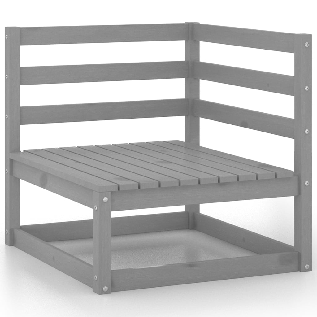 10 pcs conjunto lounge de jardim pinho sólido cinzento