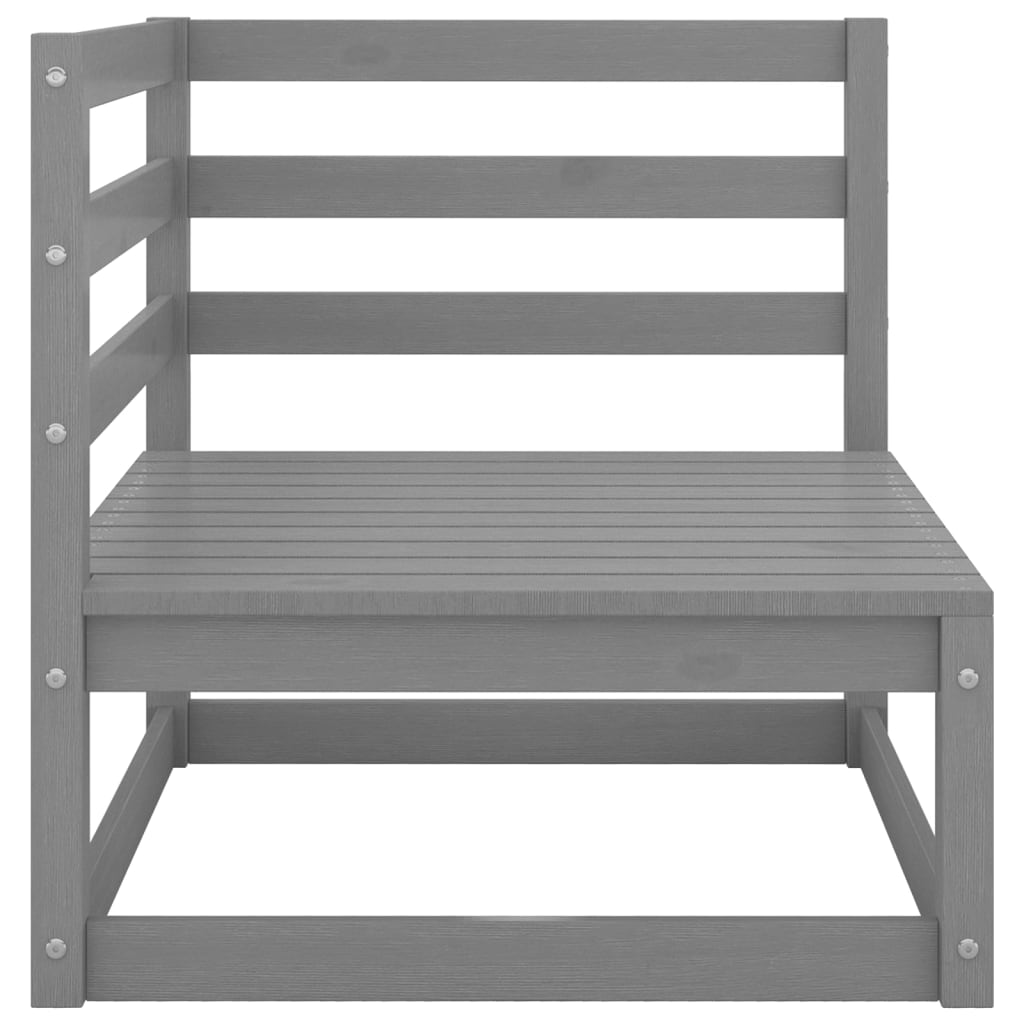 10 pcs conjunto lounge de jardim pinho sólido cinzento