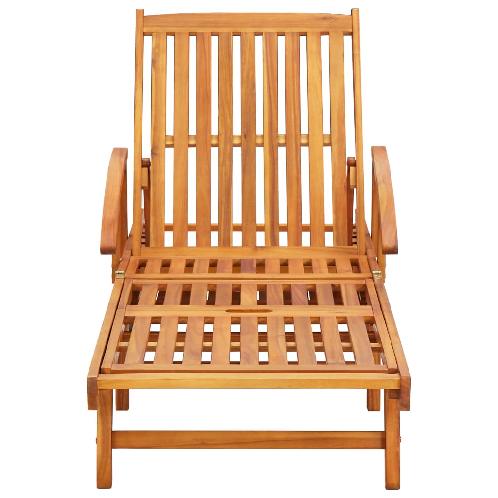 Sun loungers with cushions 2 pcs solid acacia wood