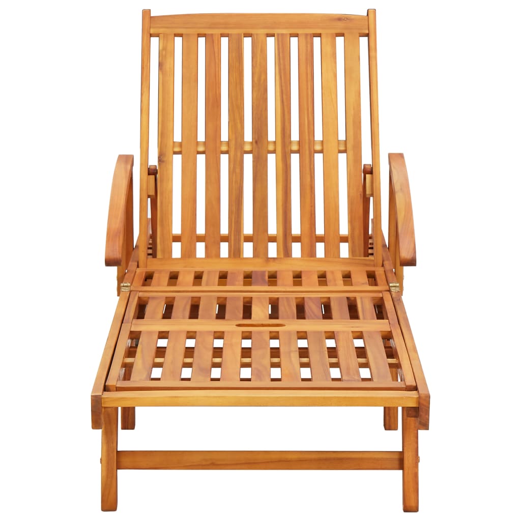 Sun loungers with cushions 2 pcs solid acacia wood