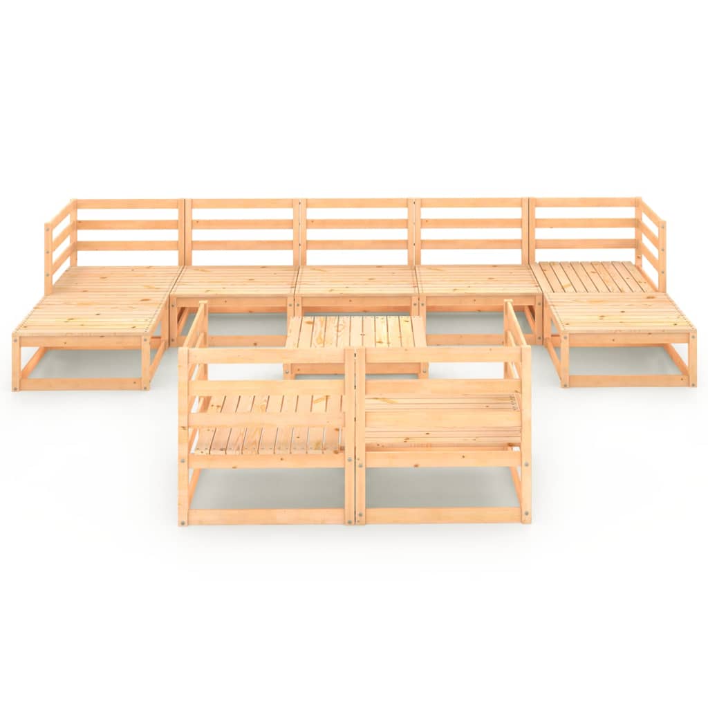 10 pcs conjunto lounge de jardim pinho maciço