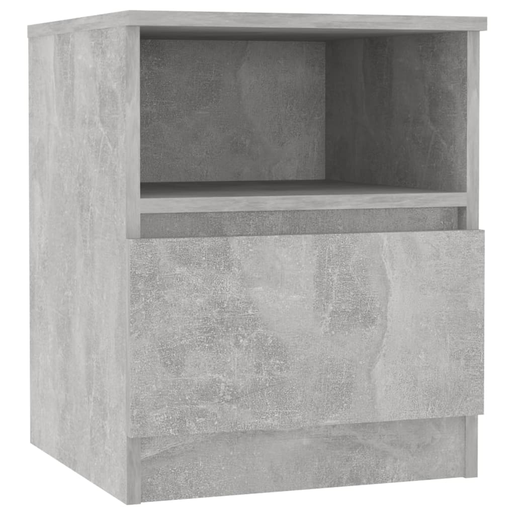 Bedside tables 2 pcs made of wood, cement grey