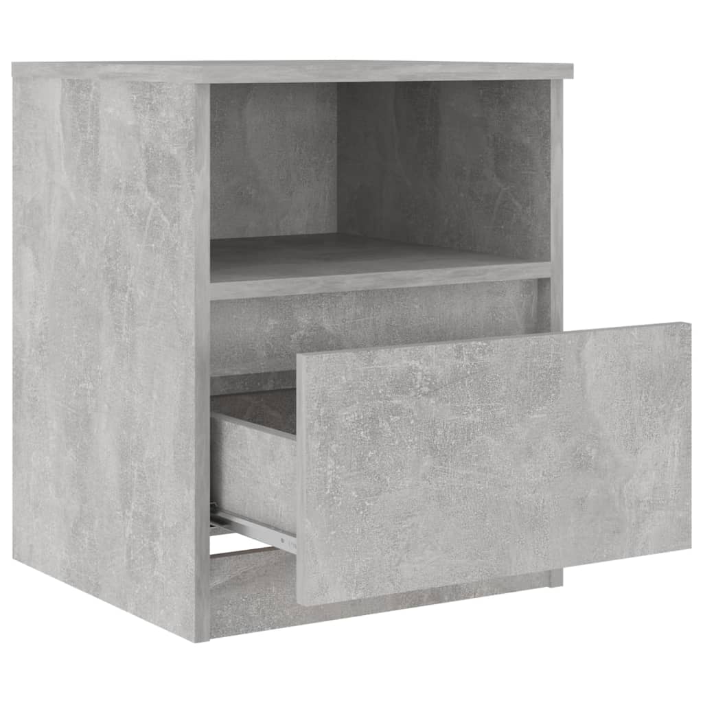 Bedside tables 2 pcs made of wood, cement grey