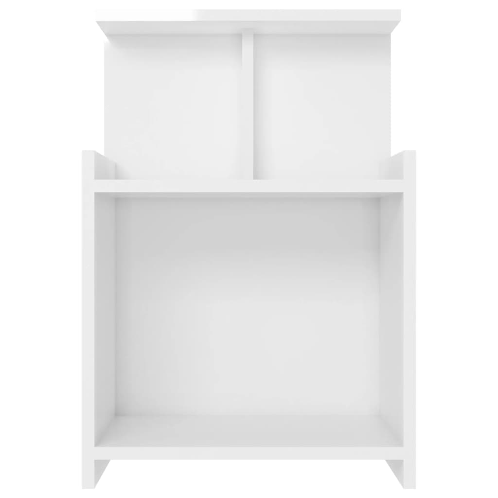 Bedside table made of wood in glossy white