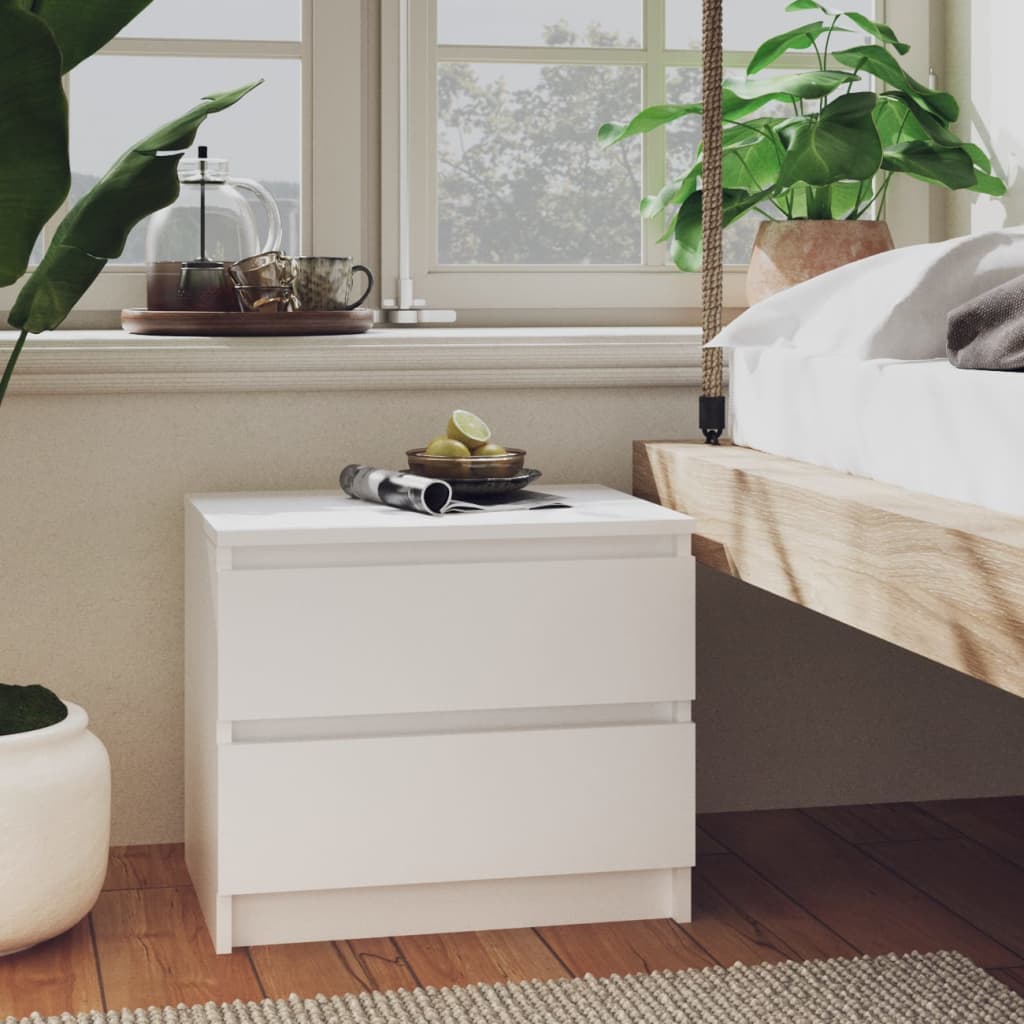 Bedside tables 2 pcs wood derivatives white