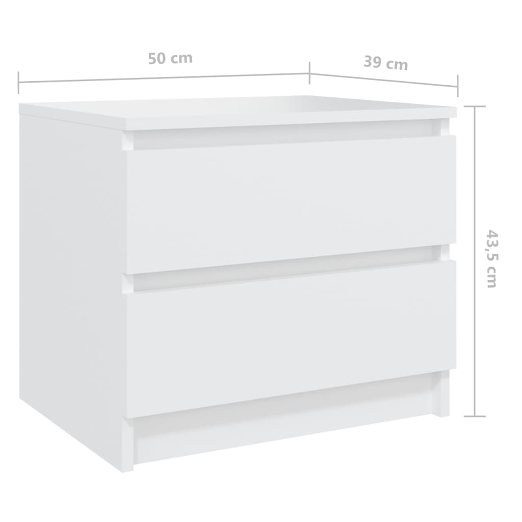 Bedside tables 2 pcs wood derivatives white