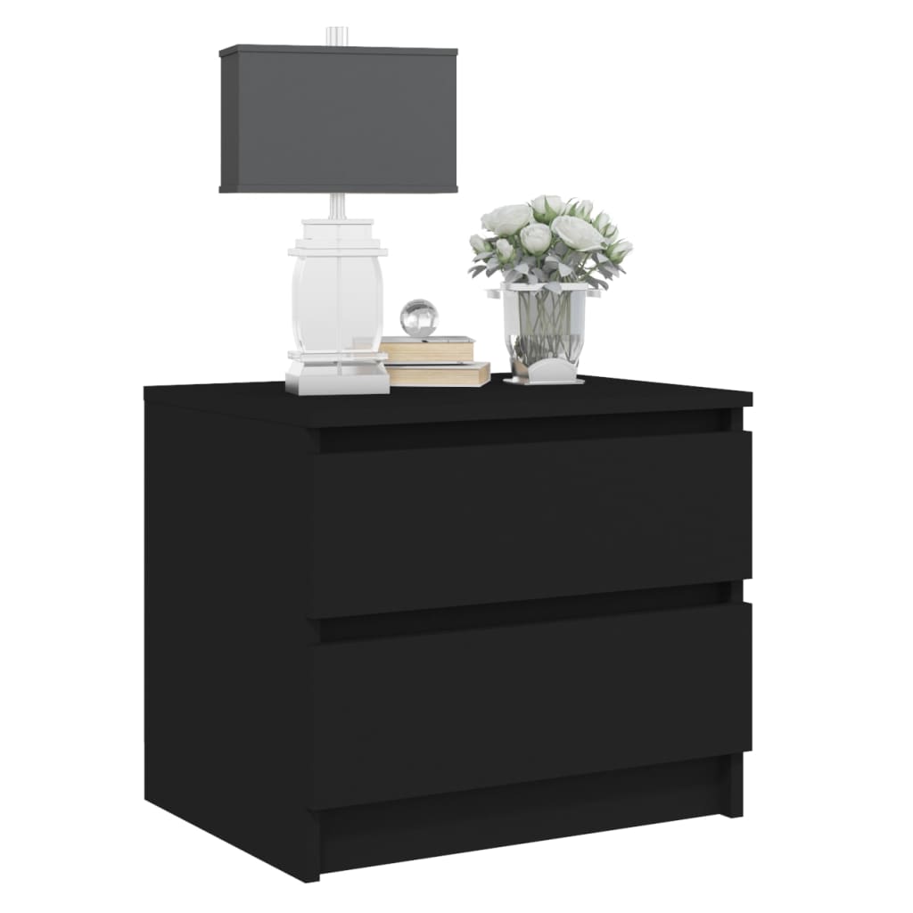 Bedside table 50x39x43.5 cm black wood derivatives