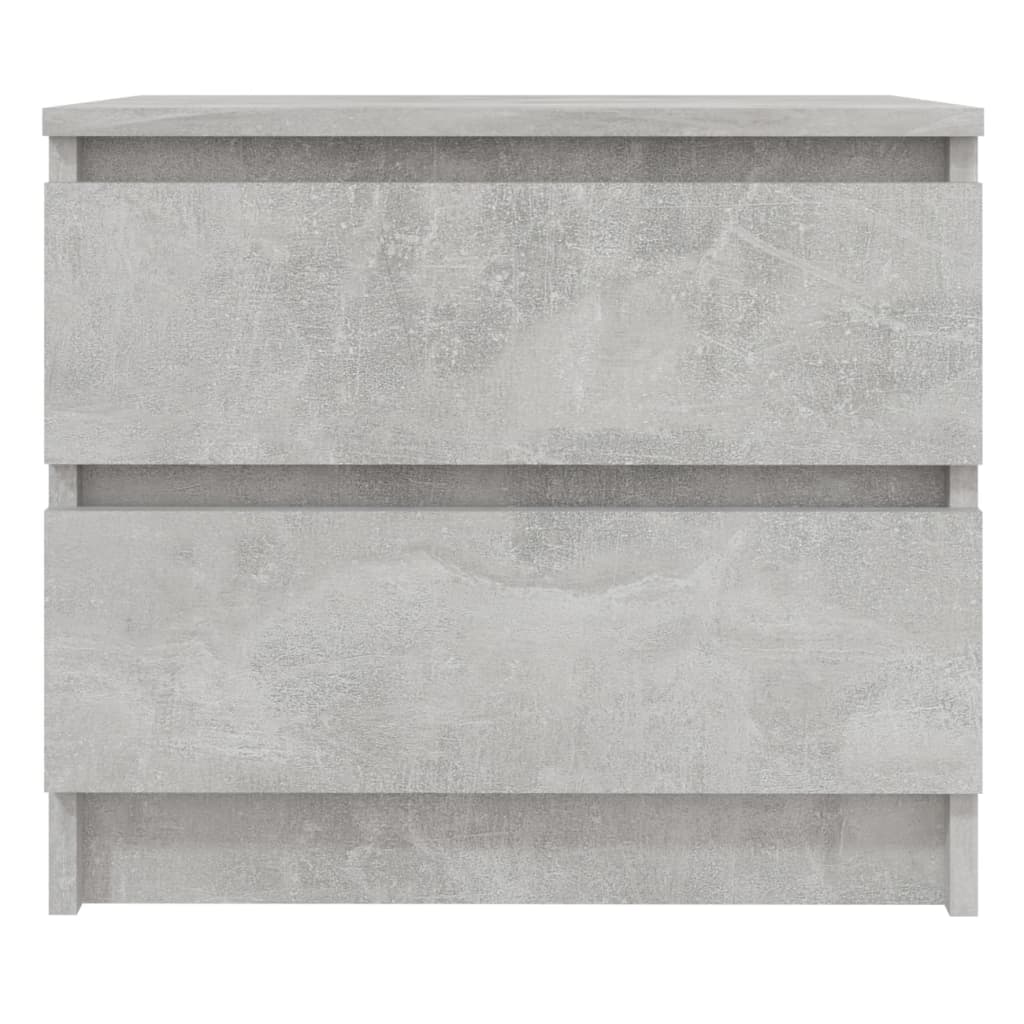 Bedside table made of wood in cement grey