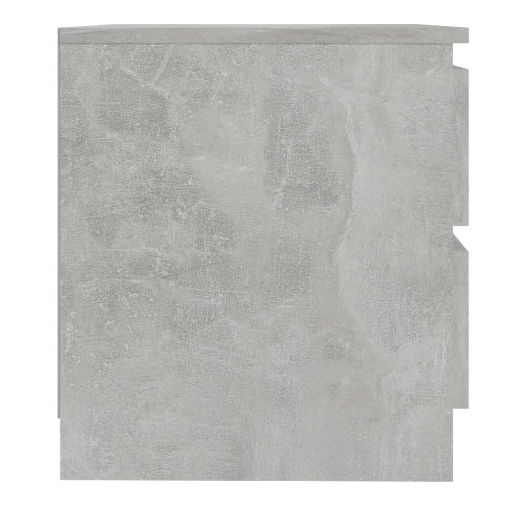 Bedside table made of wood in cement grey