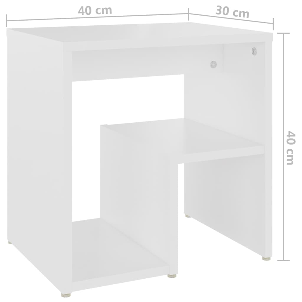 Bedside table 40x30x40 cm wood derivatives white