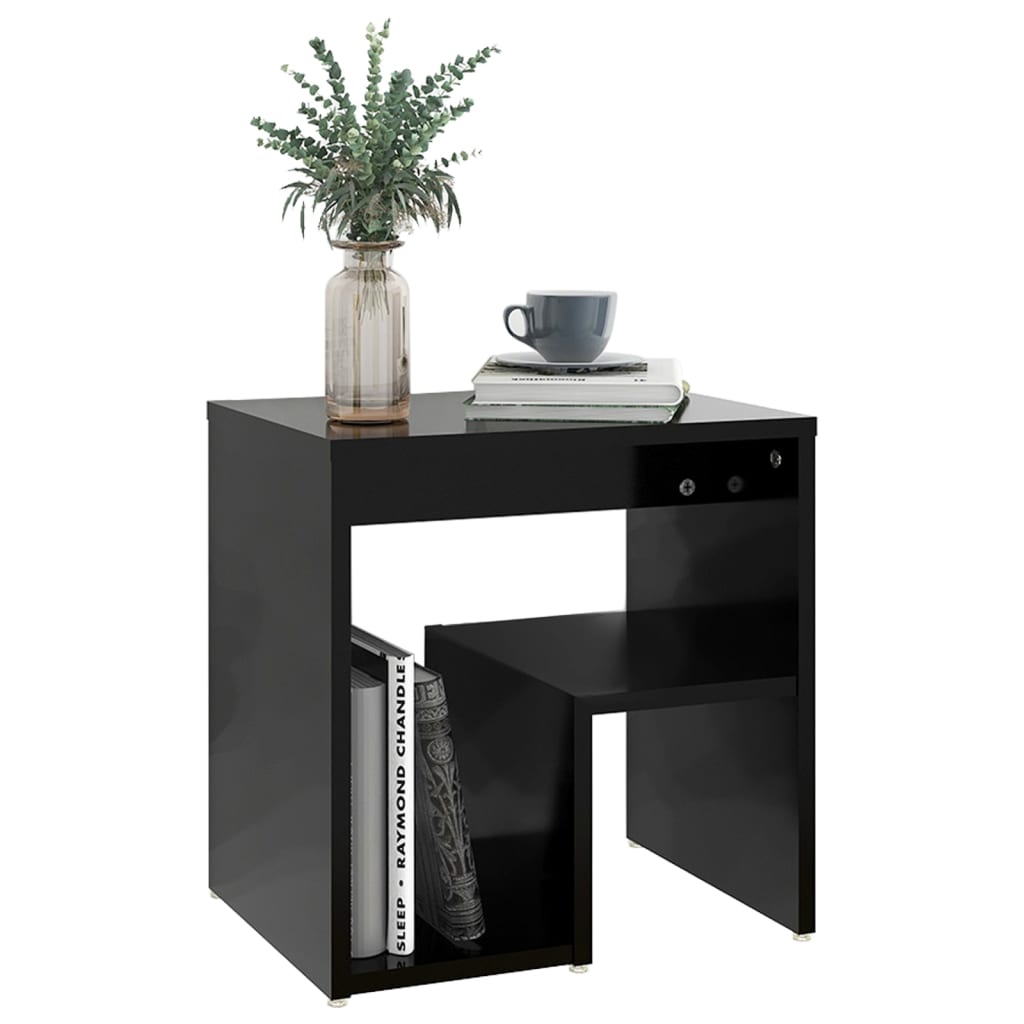Bedside table 40x30x40 cm black wood derivatives