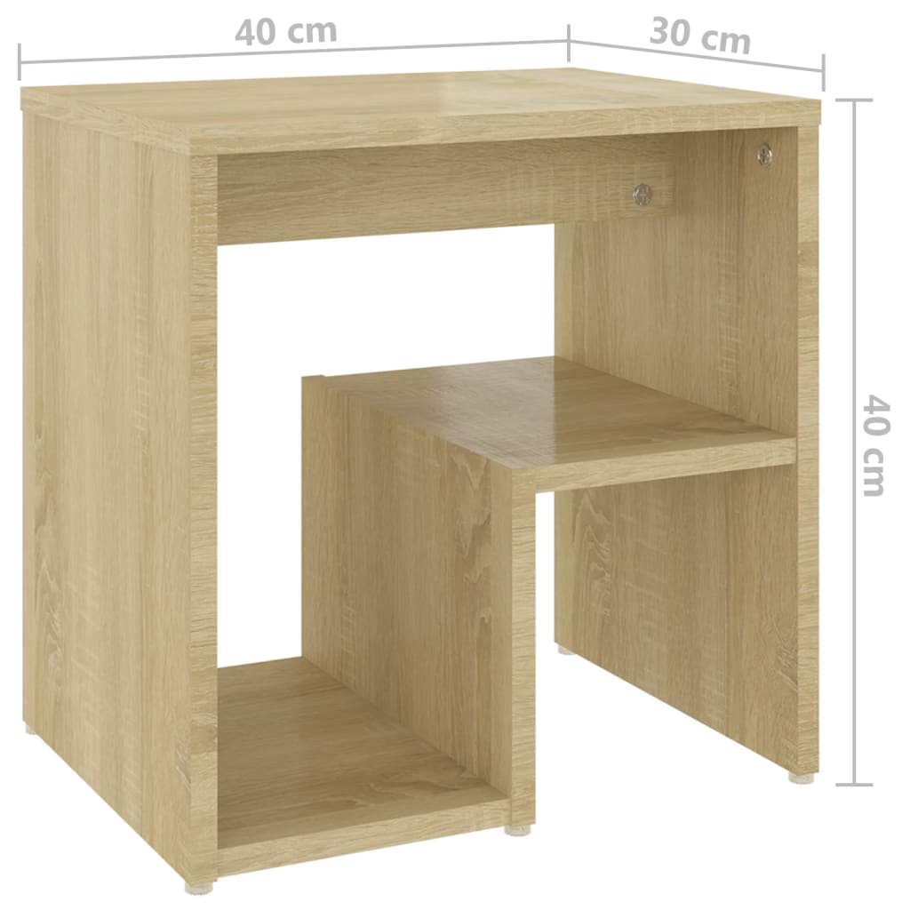 Bedside tables 2 pcs made of wood, Sonoma oak