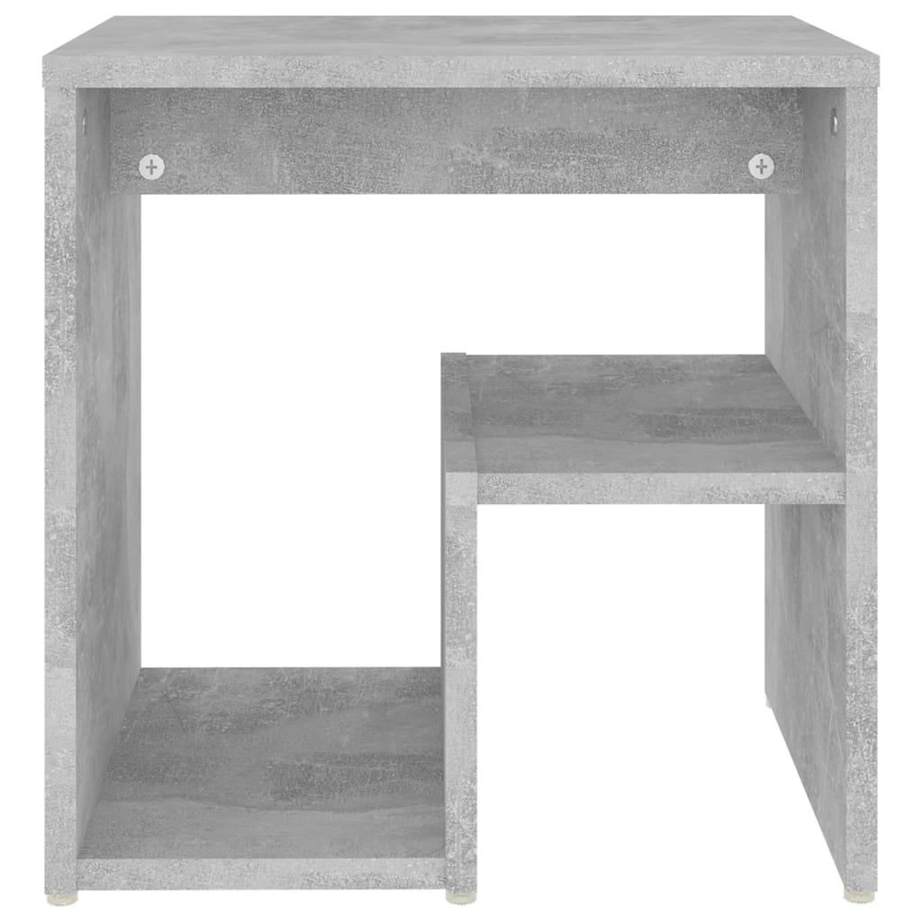 Bedside table made of wood in cement grey