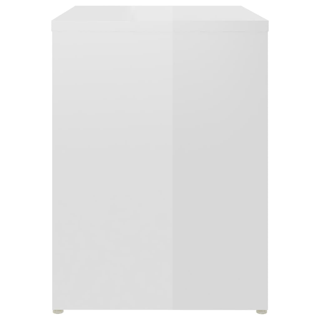 Bedside table made of wood in glossy white