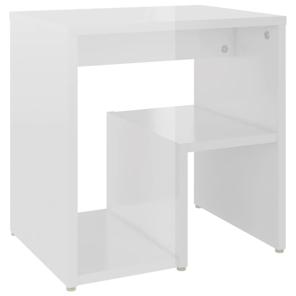 Bedside tables 2 pcs wood derivatives white glossy
