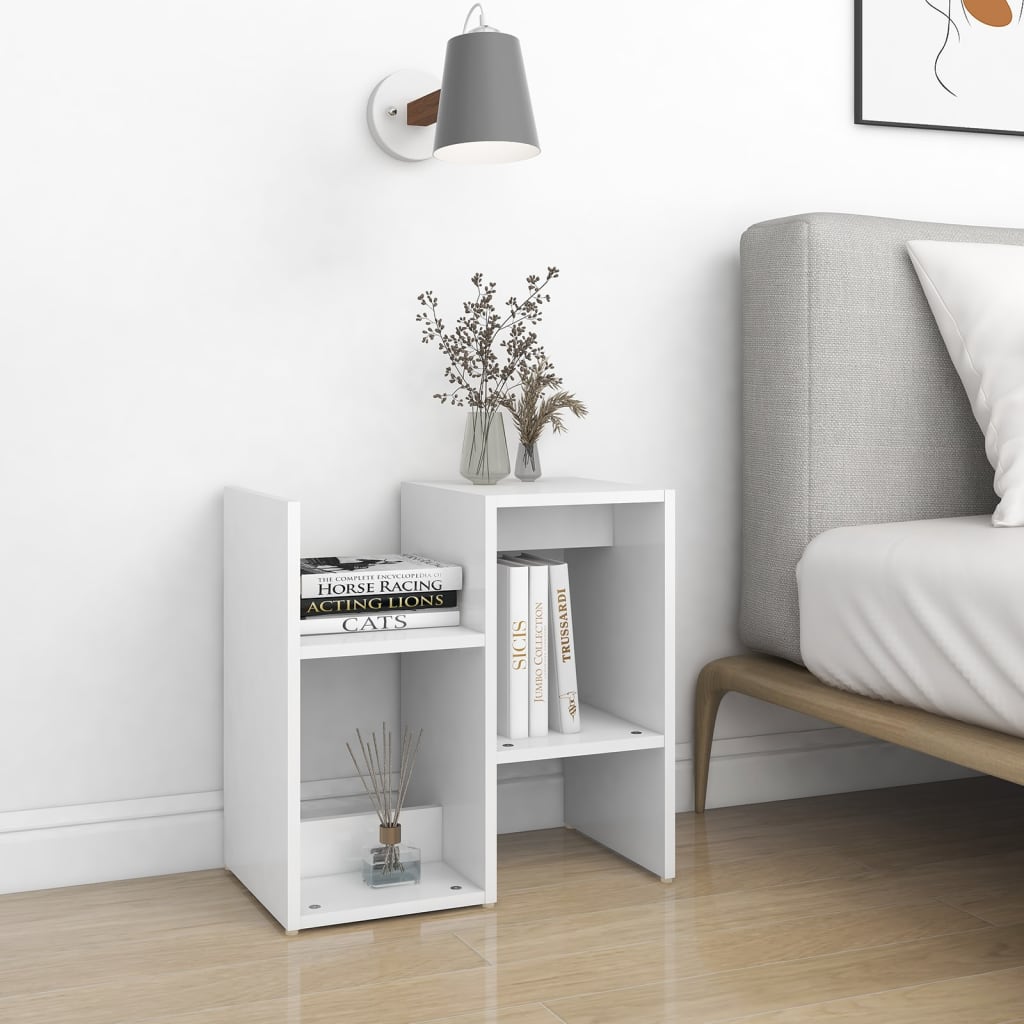 Bedside table 50x30x51.5 cm white wood derivatives