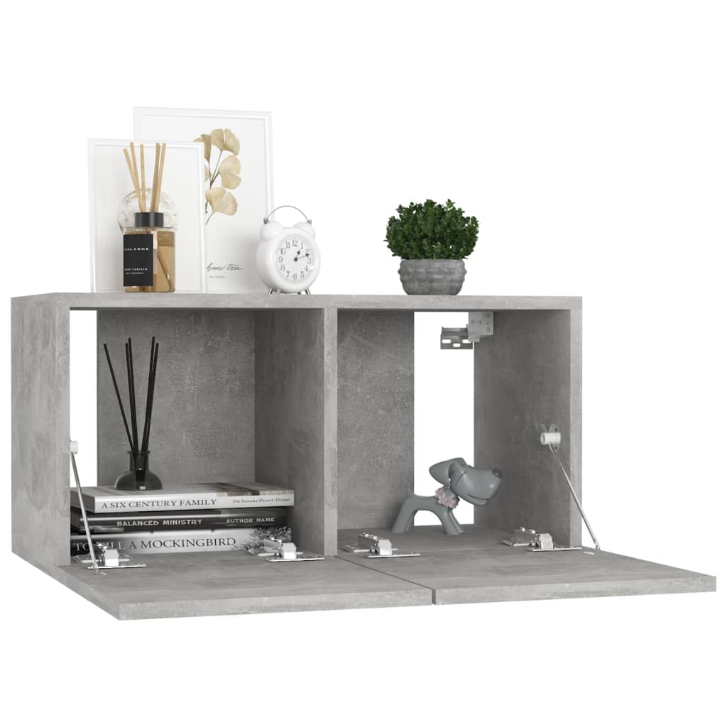 10 pcs cement grey plywood TV furniture set