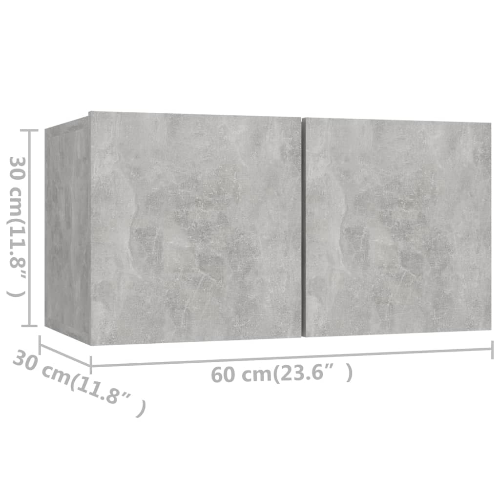 10 pcs cement grey plywood TV furniture set